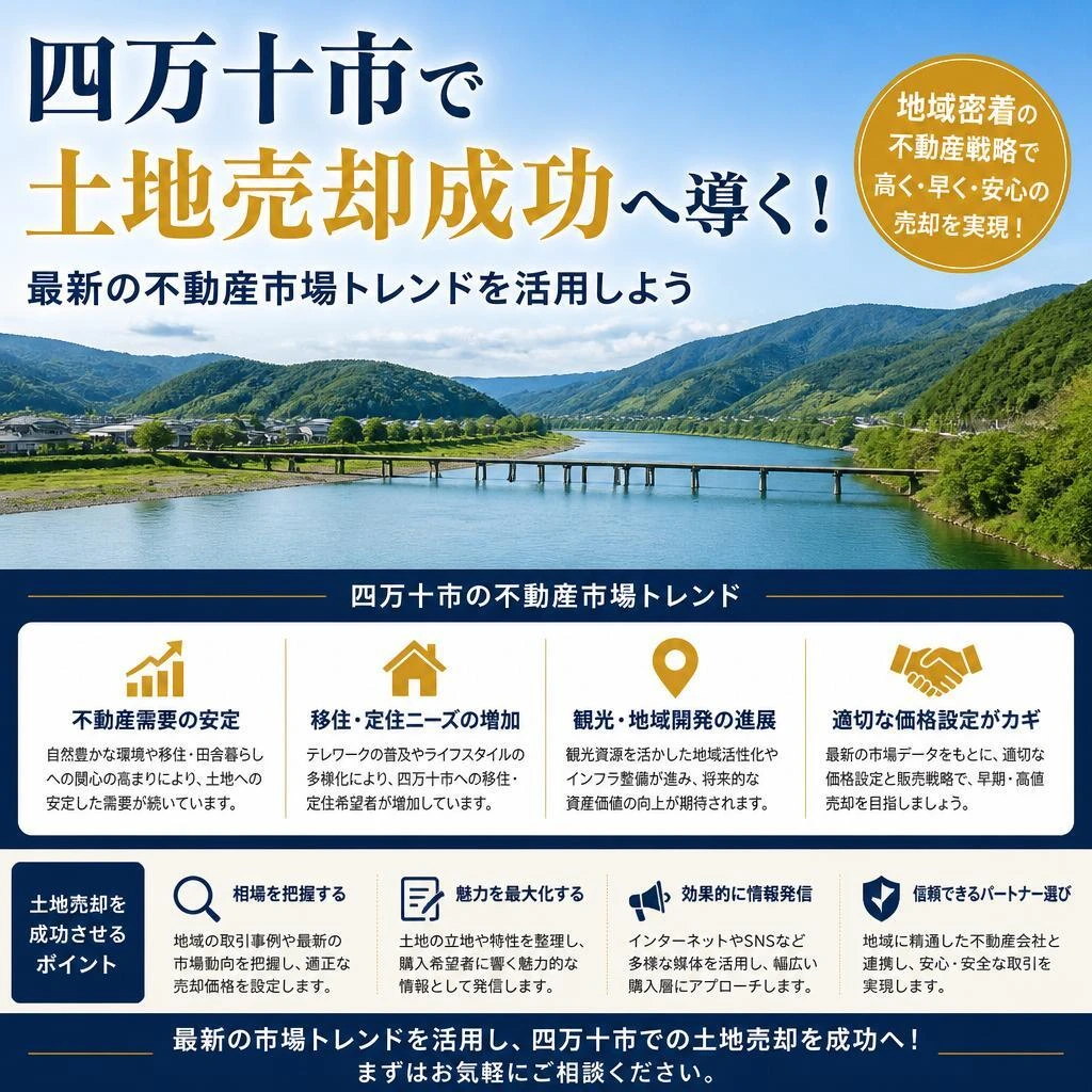 四万十市で土地売却成功へ導く！最新の不動産市場トレンドを活用しよう