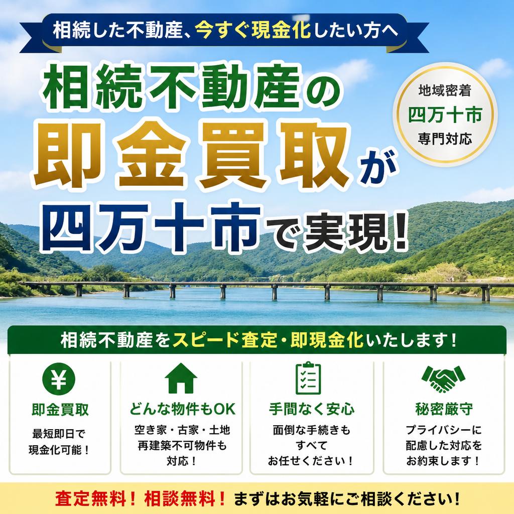相続不動産の即金買取が四万十市で実現！