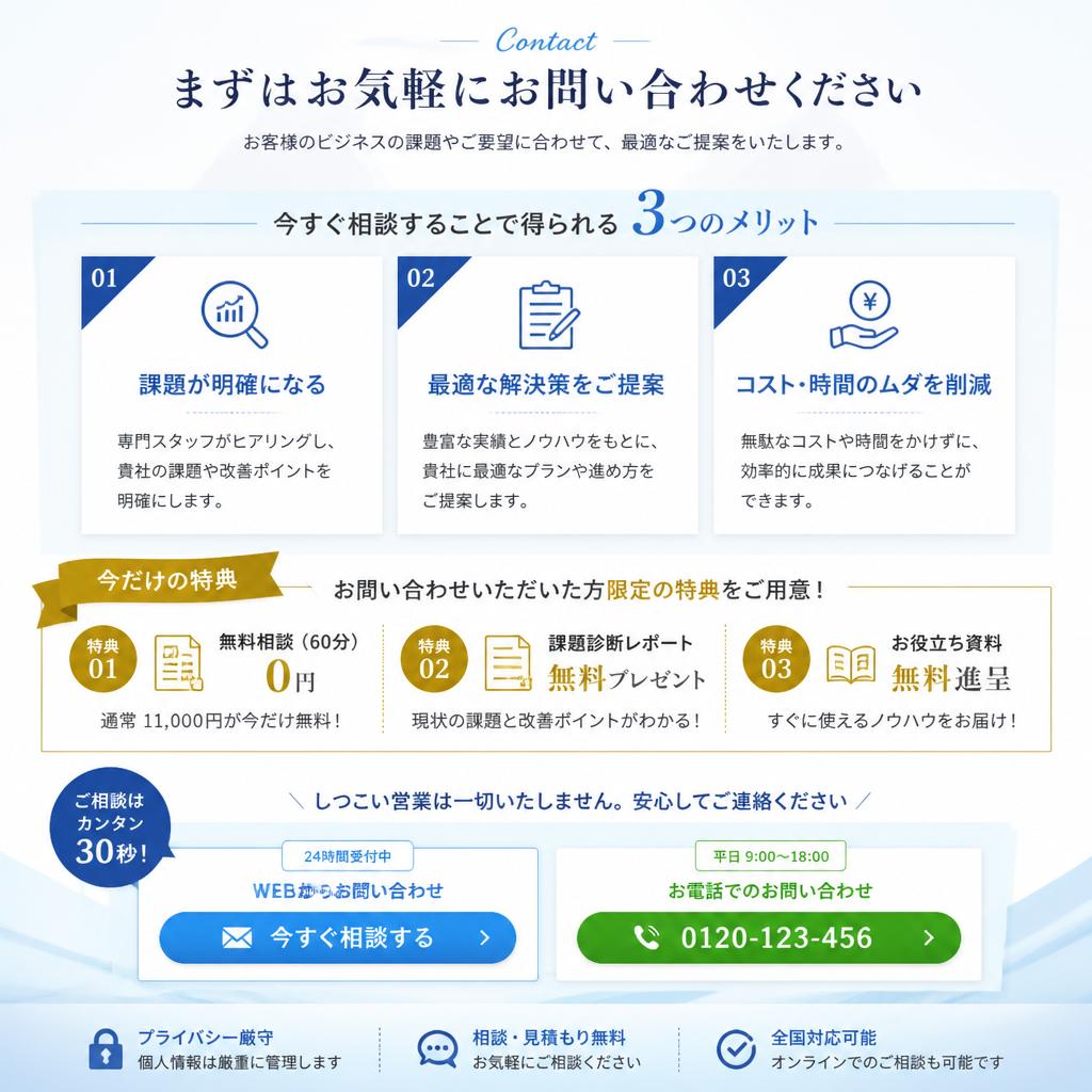 無料相談・お問い合わせ