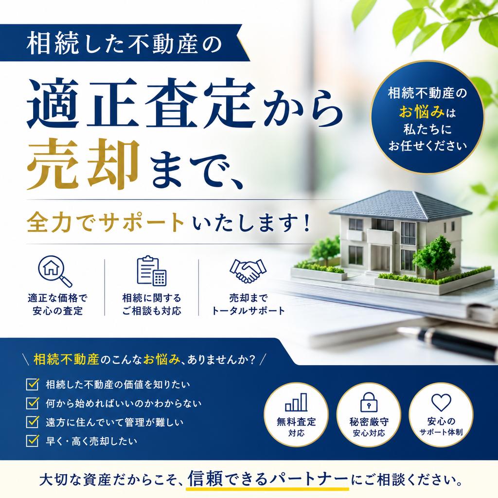 相続した不動産の適正査定から売却まで、全力でサポートいたします！